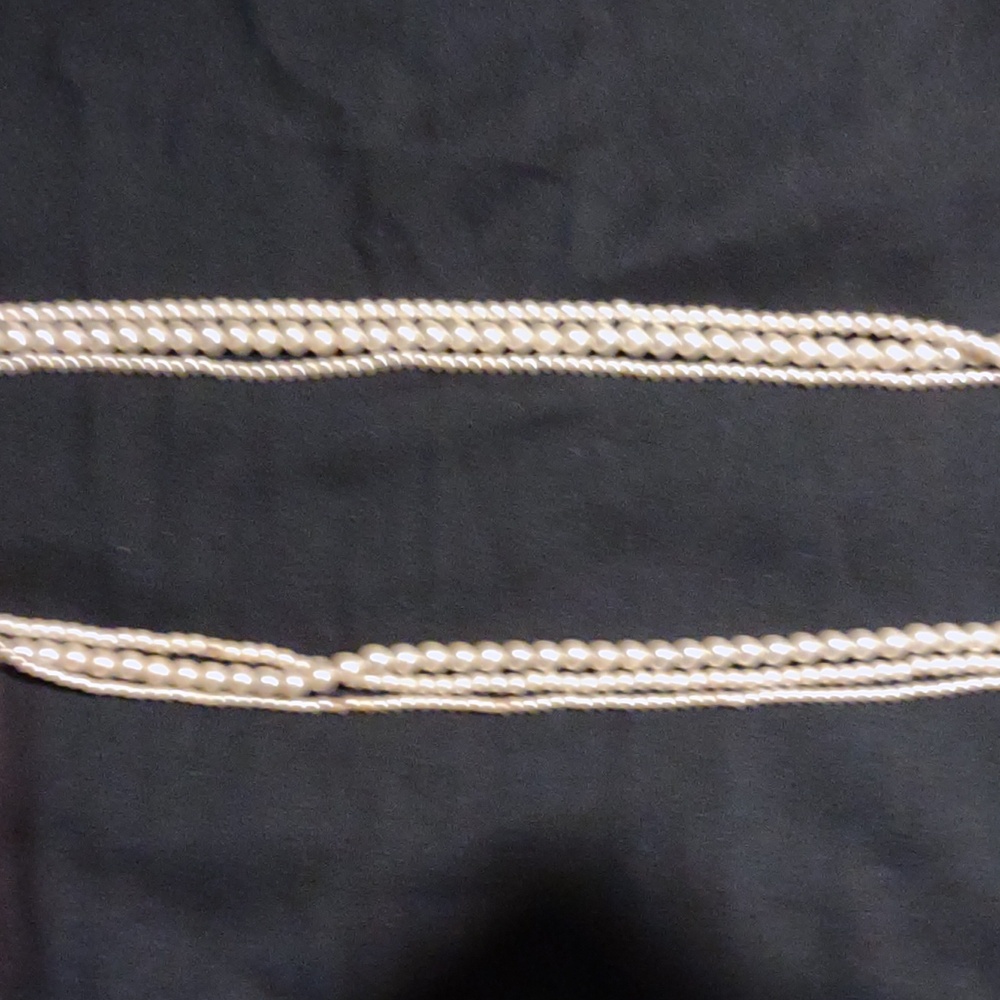 28" 3 Strand Faux Pearl Necklace